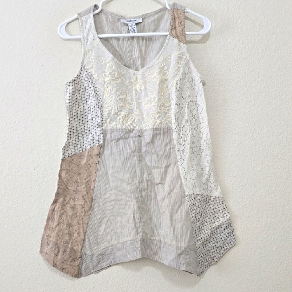 Style & Co. Asymmetrical Cream Tank Top size 10P‎